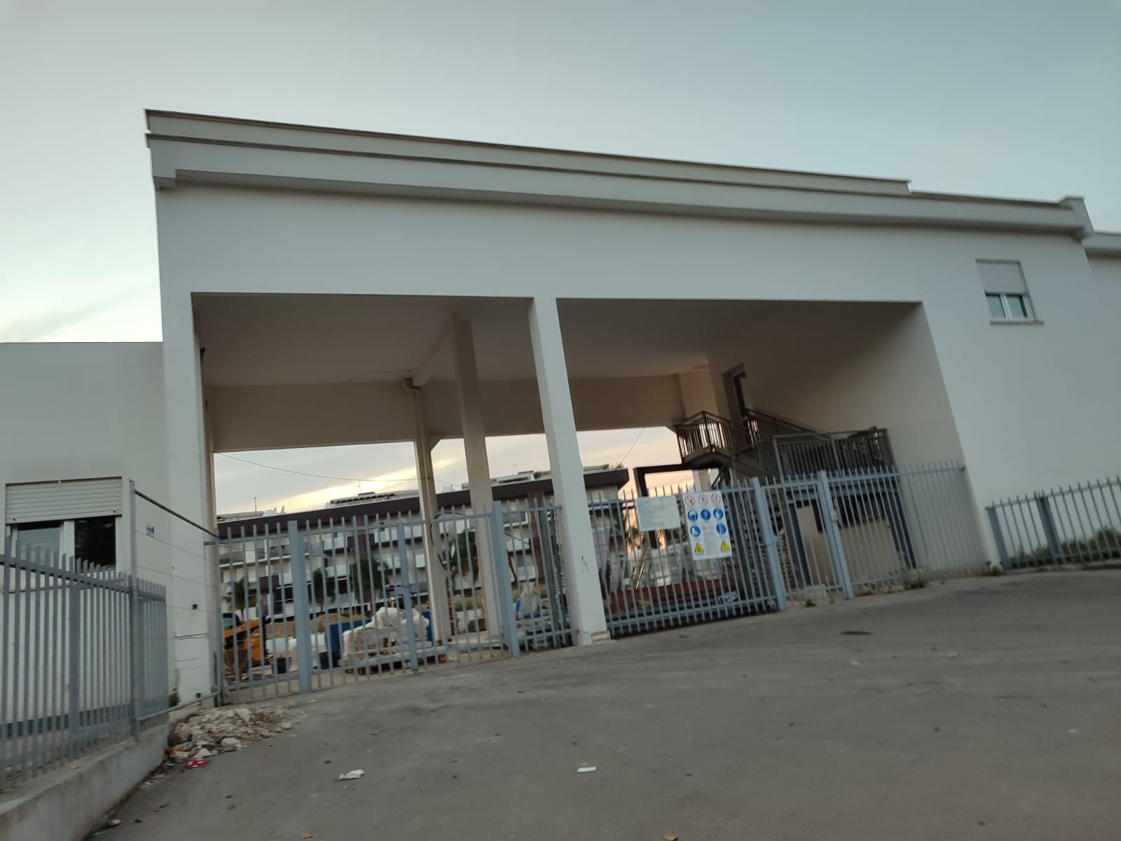 Il cantiere dove si è verificato l'incendio